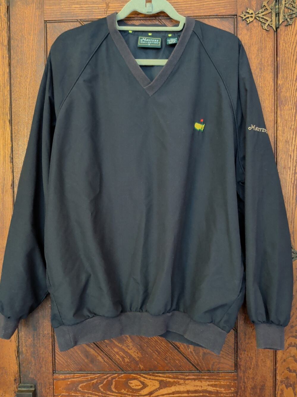 Masters Collection Pullover Mens M Navy V-Neck Lightweight Windbreaker Golf